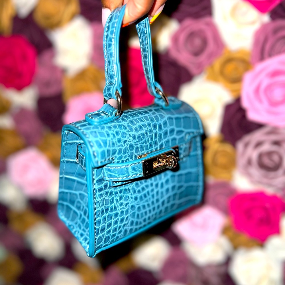 Croc print mini purse